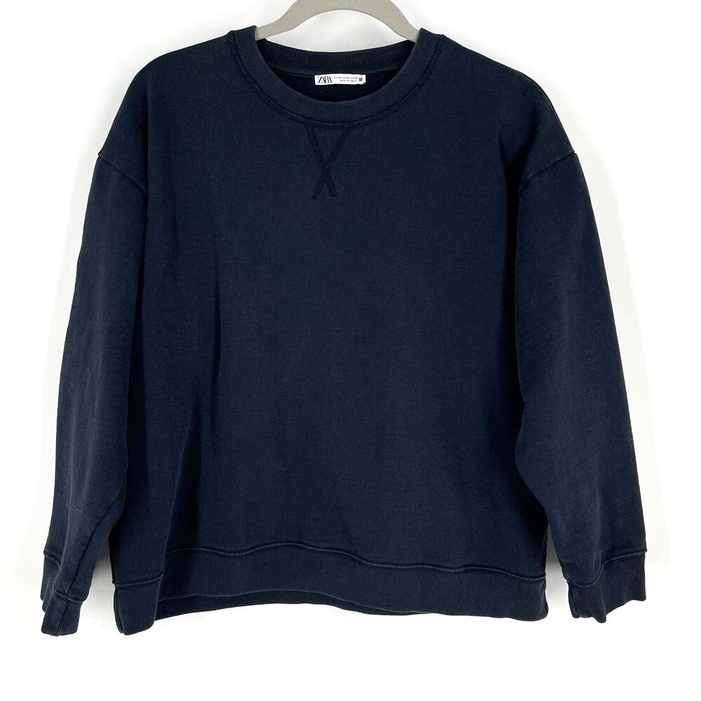 Zara Black Sweatshirt‎ Women's Size Medium Cotton